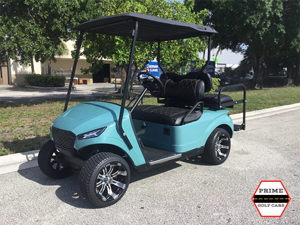 Blue EZGO 4 Passenger Golf Cart provincetown golf cart rental, golf cart rentals