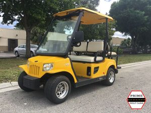 Yellow Tomberlin 4 Passenger Golf Cart provincetown golf cart rental, golf cart rentals
