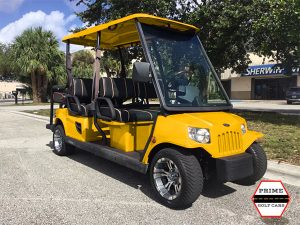 Yellow Tomberlin 6 Passenger Golf Cart provincetown golf cart rental, golf cart rentals